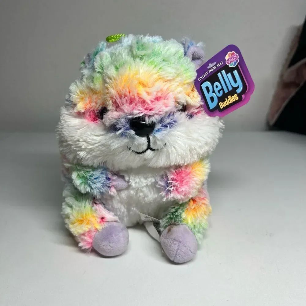 Nanco Belly Buddies Hamster 7" Rainbow Glitter Eyes Stuffed Animal Plush UWT